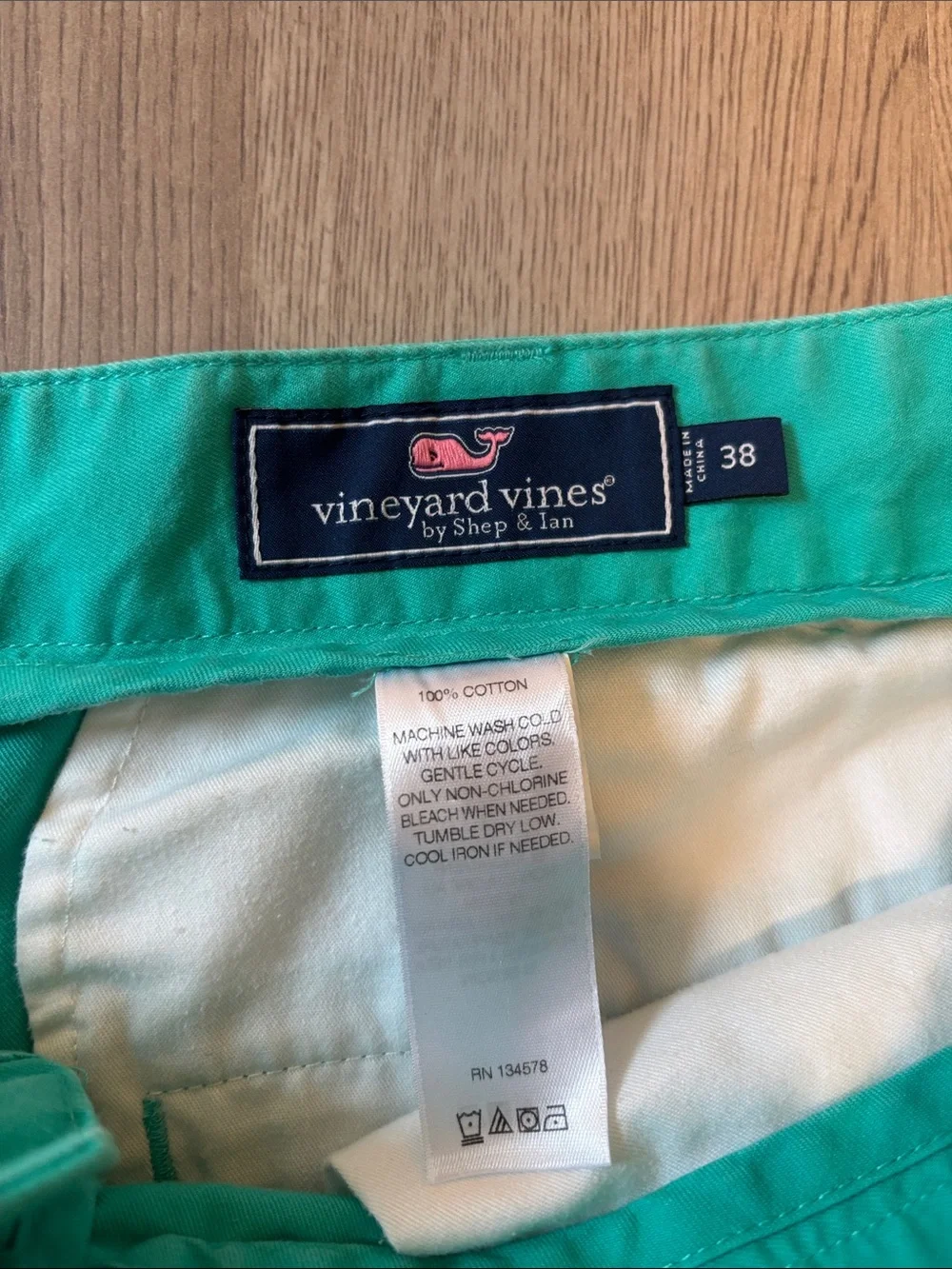 Vineyard Vines Teal Flat Front Chino Shorts